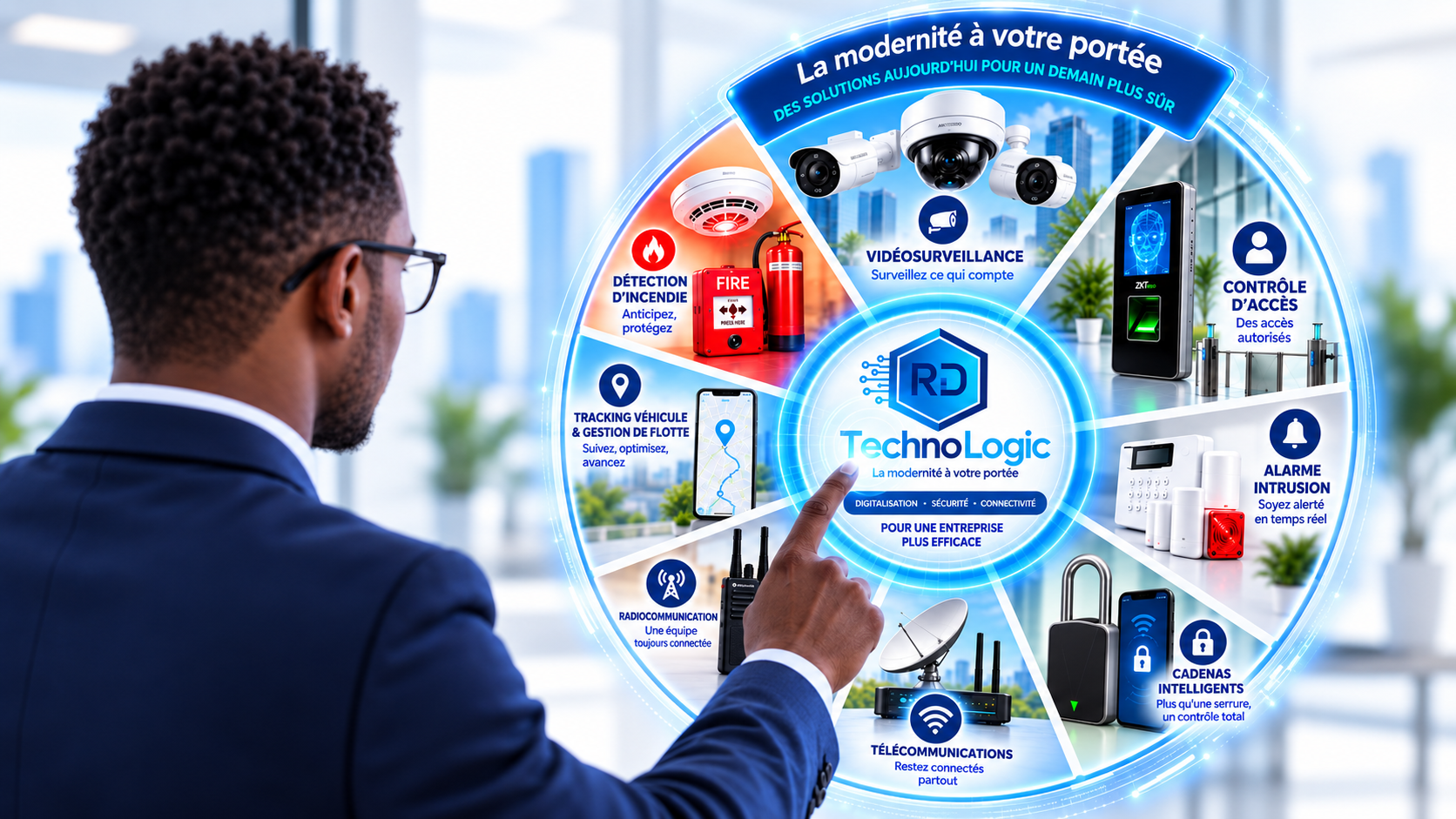 Expert RD TechnoLogic utilisant une interface de sécurité